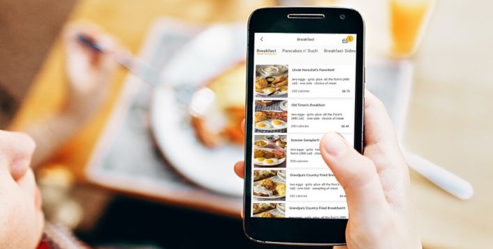 Restaurants menu in mobile
